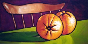 2 Oranges and Chair 48x24     